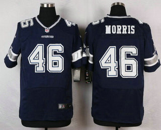 Men's Dallas Cowboys #46 Alfred Morris Navy Blue Team Color NFL Nike Elite Jersey