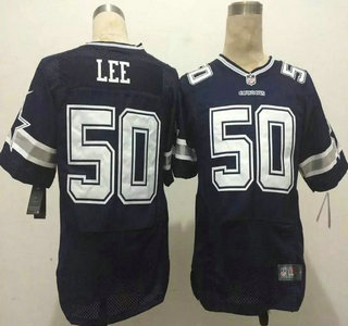 Men's Dallas Cowboys #50 Sean Lee Navy Blue Team Color NFL Nike Elite Jersey