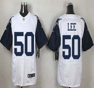 Men's Dallas Cowboys #50 Sean Lee Nike White Color Rush 2015 NFL Elite Jersey