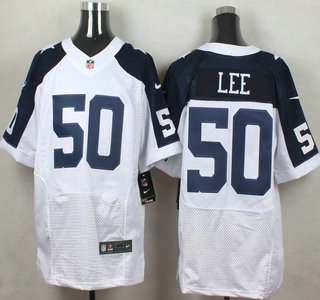 Men's Dallas Cowboys #50 Sean Lee White Thanksgiving Alternate NFL Nike Elite Jersey