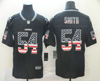 Men's Dallas Cowboys #54 Jaylon Smith 2018 USA Flag Fashion Black Color Rush Stitched Nike Limited Jersey