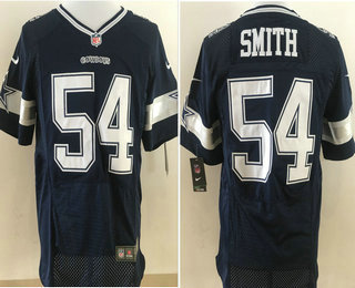 Men's Dallas Cowboys #54 Jaylon Smith Navy Blue Team Color Stitched NFL Nike Elite Jersey