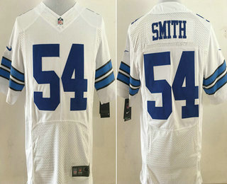 Men's Dallas Cowboys #54 Jaylon Smith White Road Stitched NFL Nike Elite Jersey