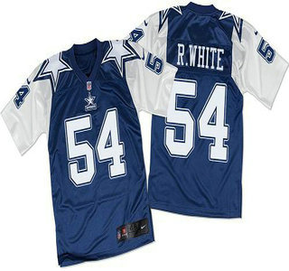 Men's Dallas Cowboys #54 Randy White Navy Blue White Throwback Nike Elite Jersey