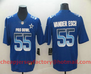 Men's Dallas Cowboys #55 Leighton Vander Esch Royal Blue 2019 Pro Bowl Vapor Untouchable Stitched NFL Nike Limited Jersey