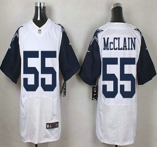 Men's Dallas Cowboys #55 Rolando McClain Nike White Color Rush 2015 NFL Elite Jersey