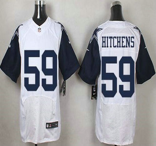 Men's Dallas Cowboys #59 Anthony Hitchens Nike White Color Rush 2015 NFL Elite Jersey