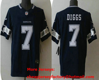 Men's Dallas Cowboys #7 Trevon Diggs Navy Blue 2023 FUSE Vapor Stitched Jersey