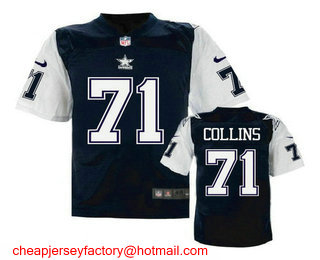 Men's Dallas Cowboys #71 La'el Collins Navy Blue Throwback Stitched NFL Nike Elite Jersey