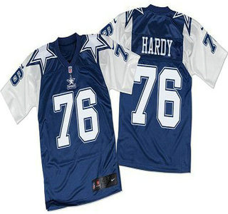 Men's Dallas Cowboys #76 Greg Hardy Navy Blue White Throwback Nike Elite Jersey