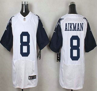 Men's Dallas Cowboys #8 Troy Aikman Nike White Color Rush 2015 NFL Elite Jersey
