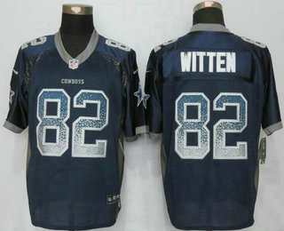 Men's Dallas Cowboys #82 Jason Witten Nike Drift Fashion Blue Elite Jersey