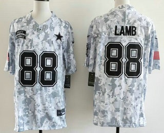 Men's Dallas Cowboys #88 CeeDee Lamb Limited Arctic Camo 2024 Salute to Service Jersey