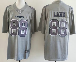 Men's Dallas Cowboys #88 CeeDee Lamb Limited Grey Fashion Vapor Jersey