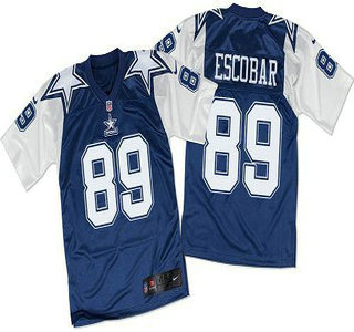 Men's Dallas Cowboys #89 Gavin Escobar Navy Blue White Throwback Nike Elite Jersey