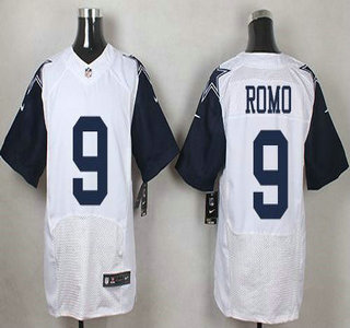 Men's Dallas Cowboys #9 Tony Romo Nike White Color Rush 2015 NFL Elite Jersey