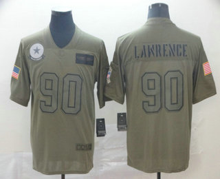 Men's Dallas Cowboys #90 Demarcus Lawrence NEW Olive 2019 Salute To Service Stitched NFL Nike Limited Jersey