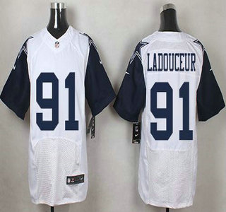 Men's Dallas Cowboys #91 L. P. Ladouceur Nike White Color Rush 2015 NFL Elite Jersey