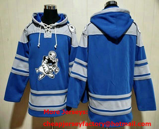 Men's Dallas Cowboys Blank Light Blue Ageless Must Have Lace Up Pullover Hoodie