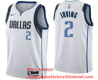 Men's Dallas Mavericks #2 Kyrie Irving White Icon Heat Press Jersey