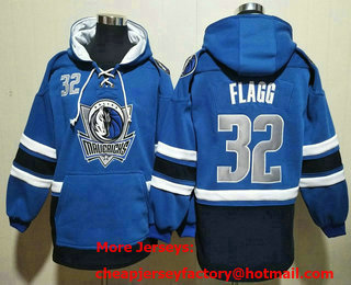 Men's Dallas Mavericks #32 Cooper Flagg NEW Blue Pocket Stitched NBA Pullover Hoodie