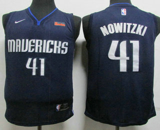 Men's Dallas Mavericks #41 Dirk Nowitzki NEW Navy Blue 2020 NBA Swingman 5miles Stitched NBA Jersey