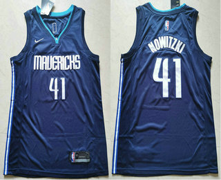 Men's Dallas Mavericks #41 Dirk Nowitzki NEW Navy Blue 2020 NBA Swingman Stitched NBA Jersey