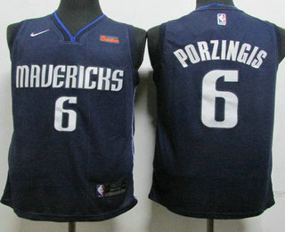Men's Dallas Mavericks #6 Kristaps Porzingis NEW Navy Blue 2020 NBA Swingman 5miles Stitched NBA Jersey
