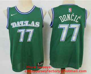 Men's Dallas Mavericks #77 Luka Doncic Green 2020 NBA Swingman Stitched Nike NBA Jersey