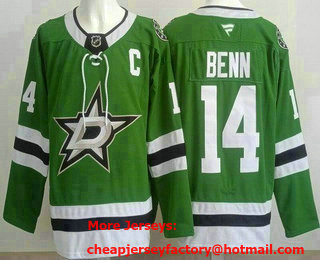 Men's Dallas Stars #14 Jamie Benn Green Authentic Jersey