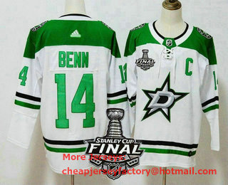 Men's Dallas Stars #14 Jamie Benn White 2020 Stanley Cup Final Patch Adidas Stitched NHL Jersey