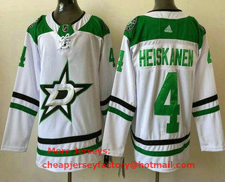 Men's Dallas Stars #4 Miro Heiskanen White Stitched NHL Jersey