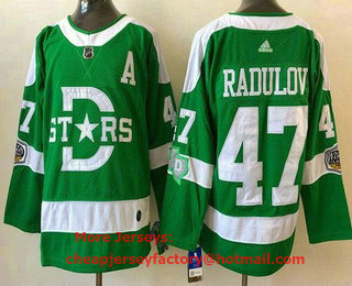 Men's Dallas Stars #47 Alexander Radulov Green 2020 Winter Classic Stitched NHL Jersey