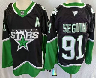 Men's Dallas Stars #91 Tyler Seguin Black Authentic Jersey