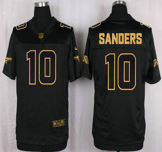 Men's Denver Broncos #10 Emmanuel Sanders 2016 Pro Line Black Gold Collection Jersey