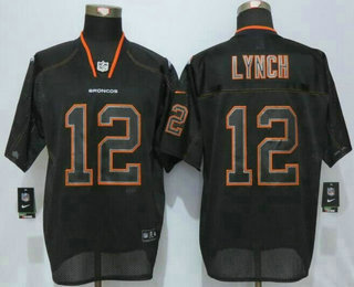 Men's Denver Broncos #12 Paxton Lynch Lights Out Black NFL Nike Elite Jersey