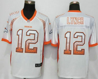 Men's Denver Broncos #12 Paxton Lynch White Drift Fashion NFL Nike Elite Jersey