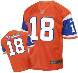 Men's Denver Broncos #18 Peyton Manning Orange 1998 Retro Elite Jersey