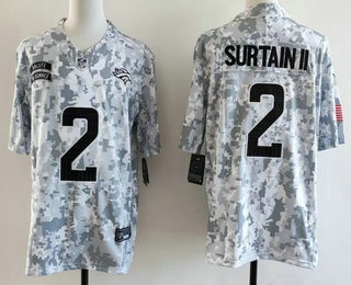 Men's Denver Broncos #2 Patrick Surtain II Limited Arctic Camo 2024 Salute to Service Jersey