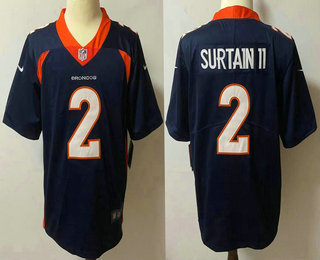 Men's Denver Broncos #2 Patrick Surtain II Navy Blue 2021 Vapor Untouchable Stitched NFL Nike Limited Jersey