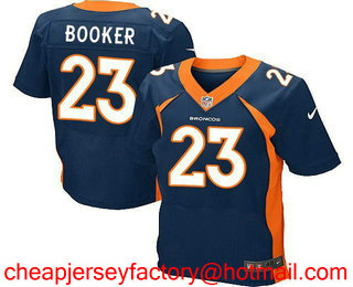 Men's Denver Broncos #23 Devontae Booker Navy Blue Alternate Stitched NFL Nike Elite Jersey