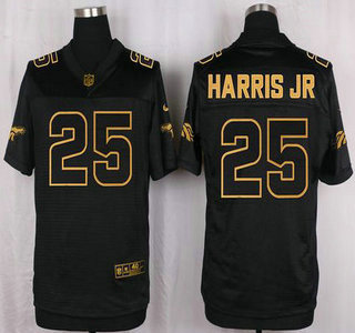 Men's Denver Broncos #25 Chris Harris Jr 2016 Pro Line Black Gold Collection Jersey