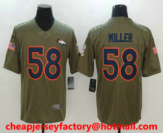 Men's Denver Broncos #58 Von Miller Olive 2017 Salute To Service Stitched NFL Nike Limited Jersey