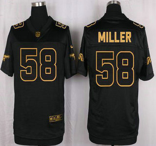 Men's Denver Broncos #58 Von Miller 2016 Pro Line Black Gold Collection Jersey