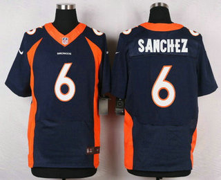 Men's Denver Broncos #6 Mark Sanchez Navy Blue Alternate NFL Nike Elite Jersey