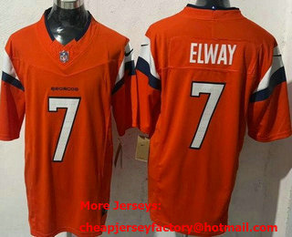 Men's Denver Broncos #7 John Elway Limited Orange FUSE Vapor Jersey