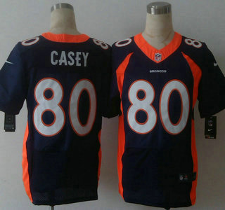 Men's Denver Broncos #80 James Casey 2013 Nike Navy Blue Elite Jersey