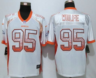 Men's Denver Broncos #95 Derek Wolfe White Drift Fashion NFL Nike Elite Jersey