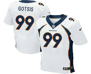Men's Denver Broncos #99 Adam Gotsis White Road NFL Nike Elite Jersey