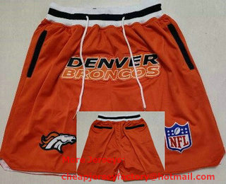 Men's Denver Broncos Orange Just Don Shorts